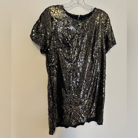 Vici top floor black gold sequin mini dress - Picture 5 of 7